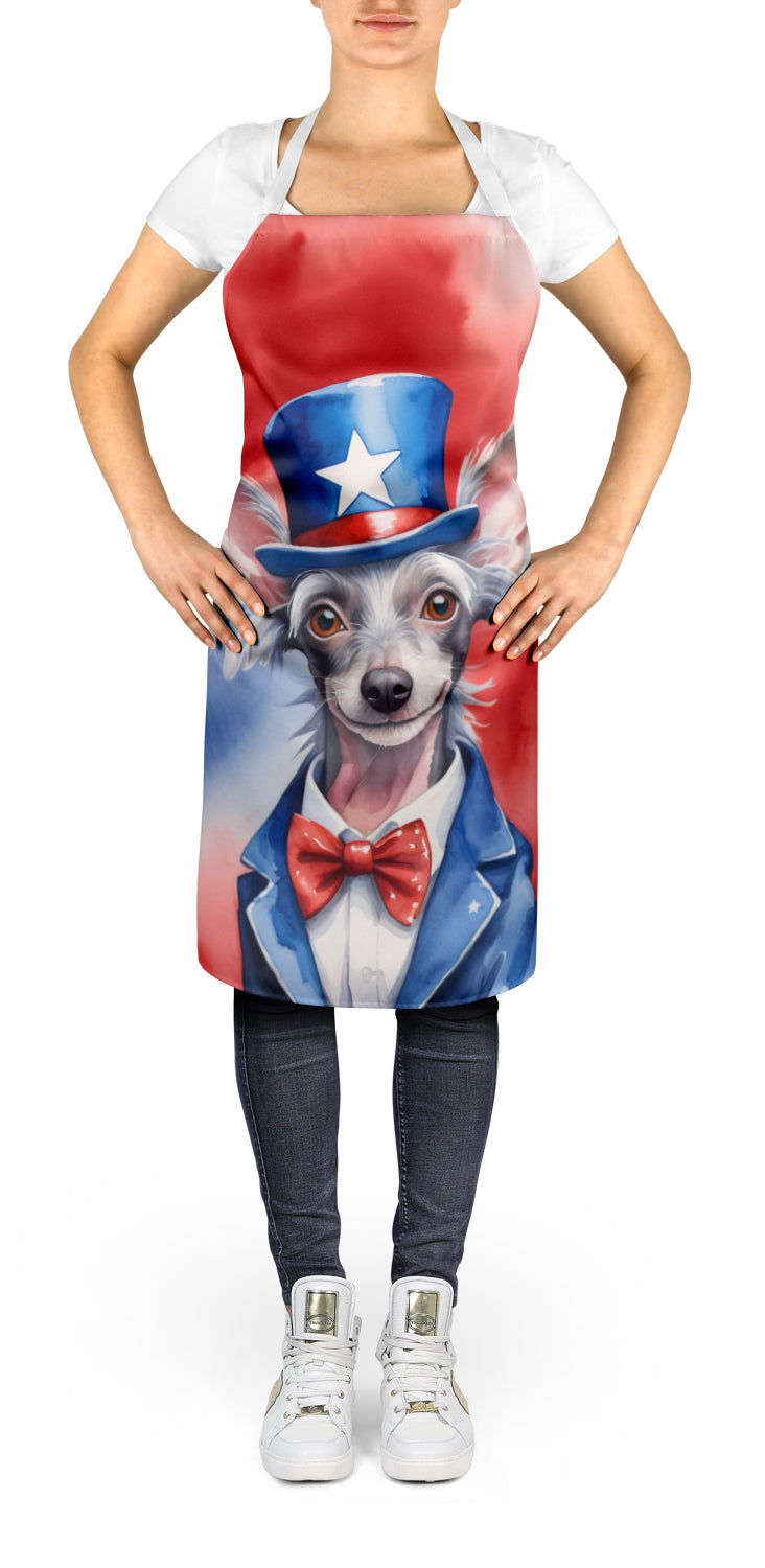 Chinese Crested Patriotic American Apron