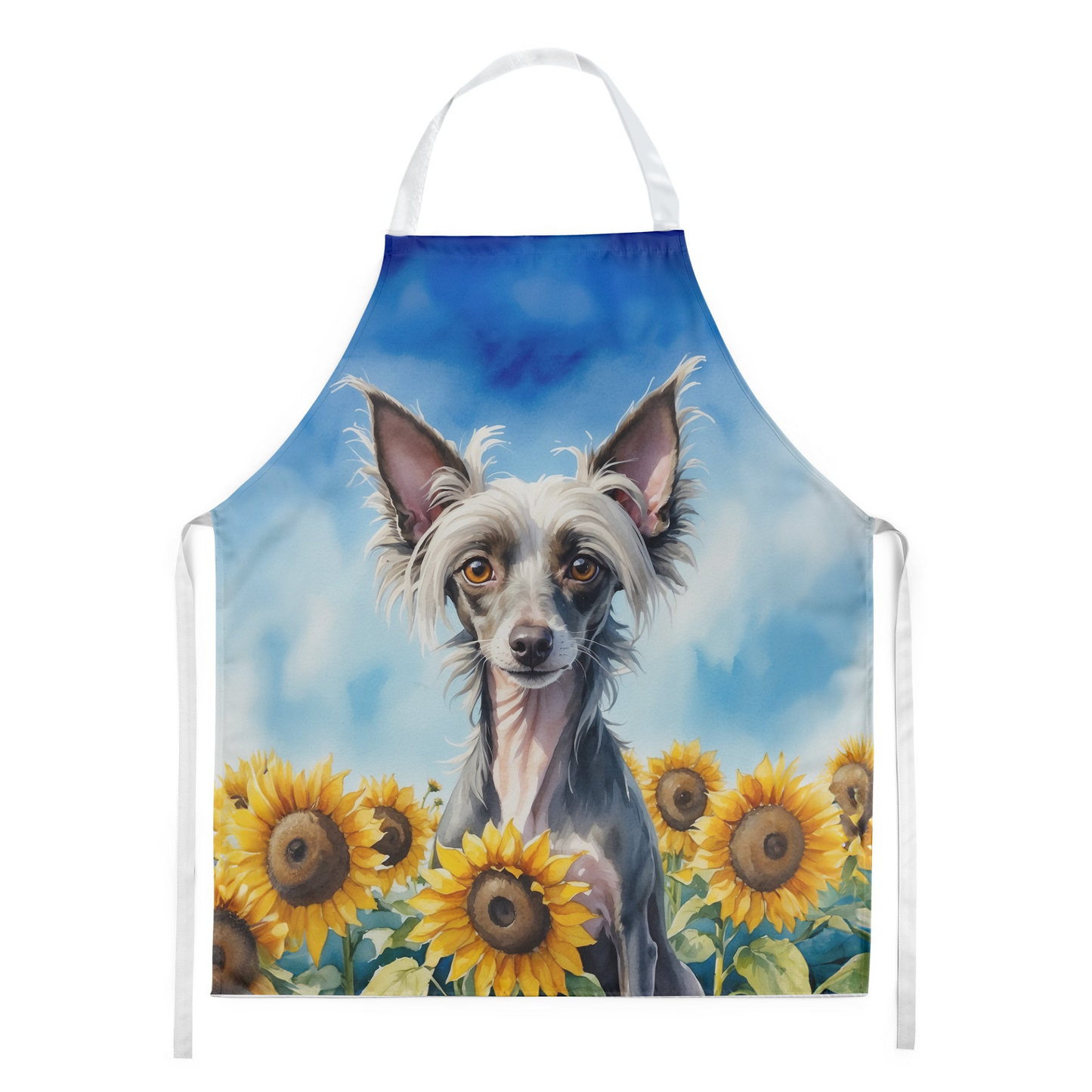 Chinese Crested in Sunflowers Apron