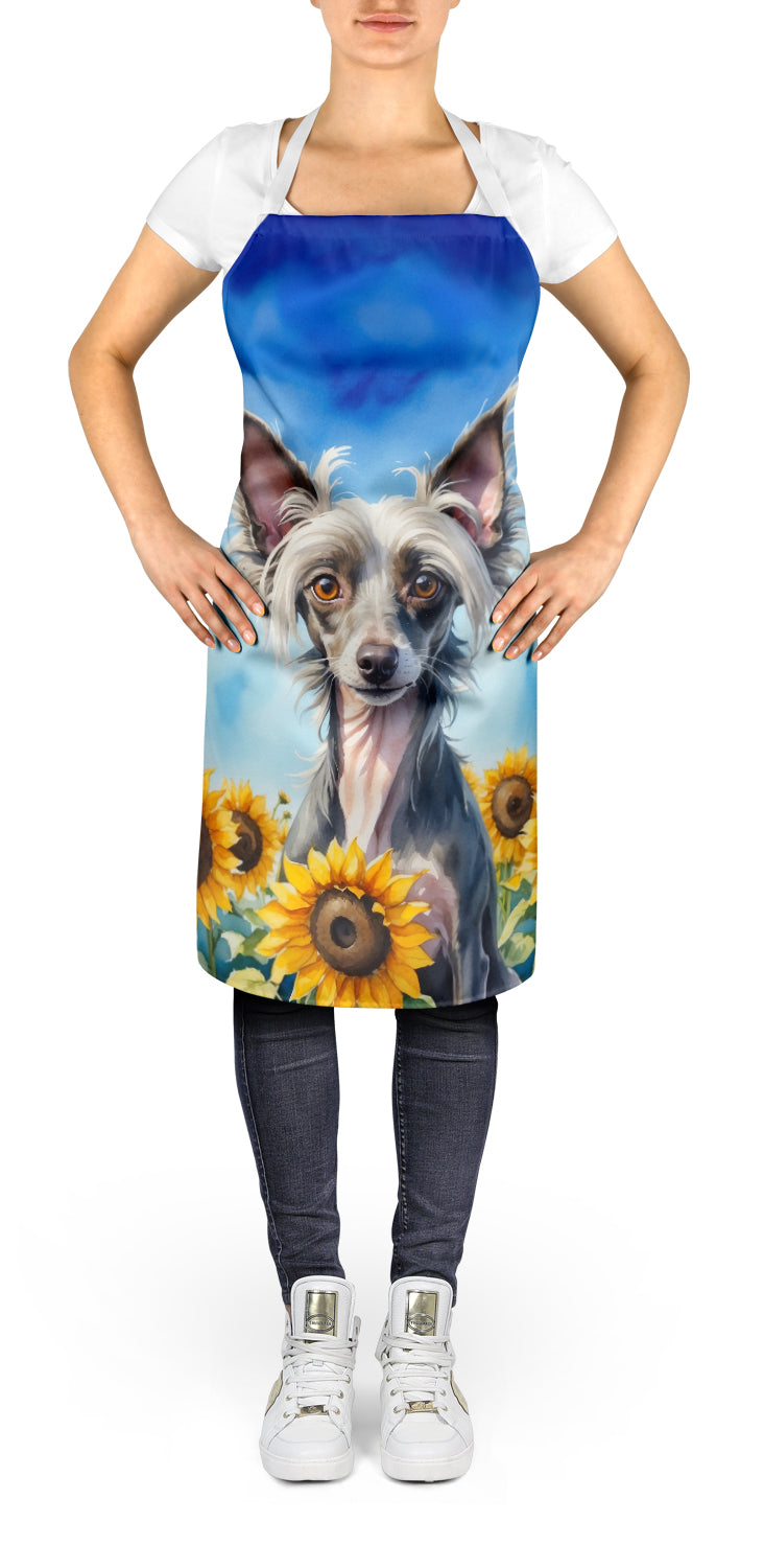 Chinese Crested in Sunflowers Apron