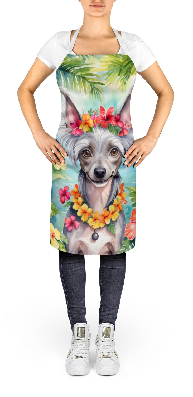 Chinese Crested Luau Apron