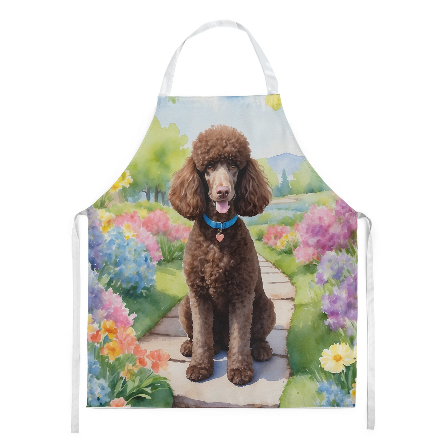 Chocolate Poodle Spring Path Apron