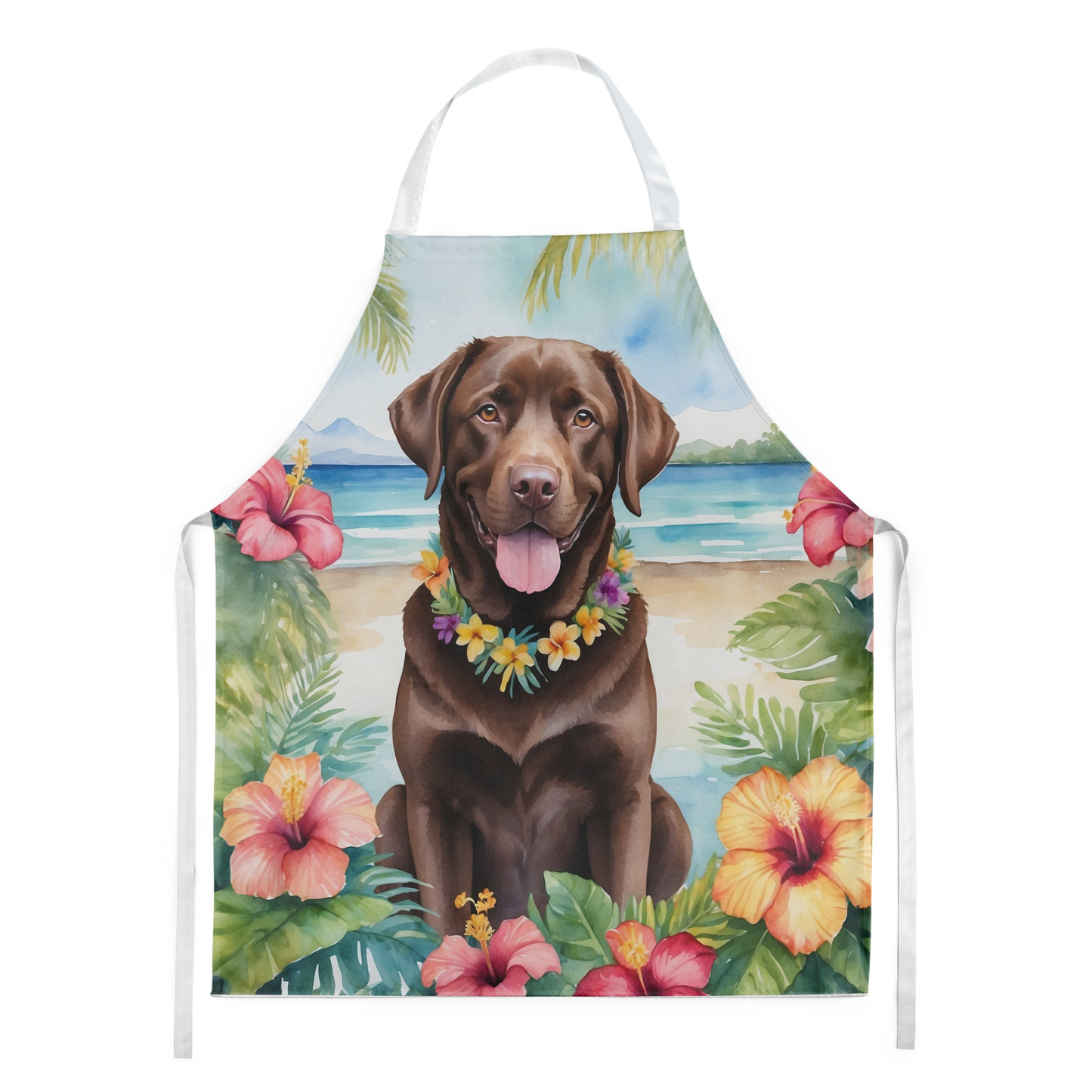 Chocolate Labrador Retriever Luau Apron