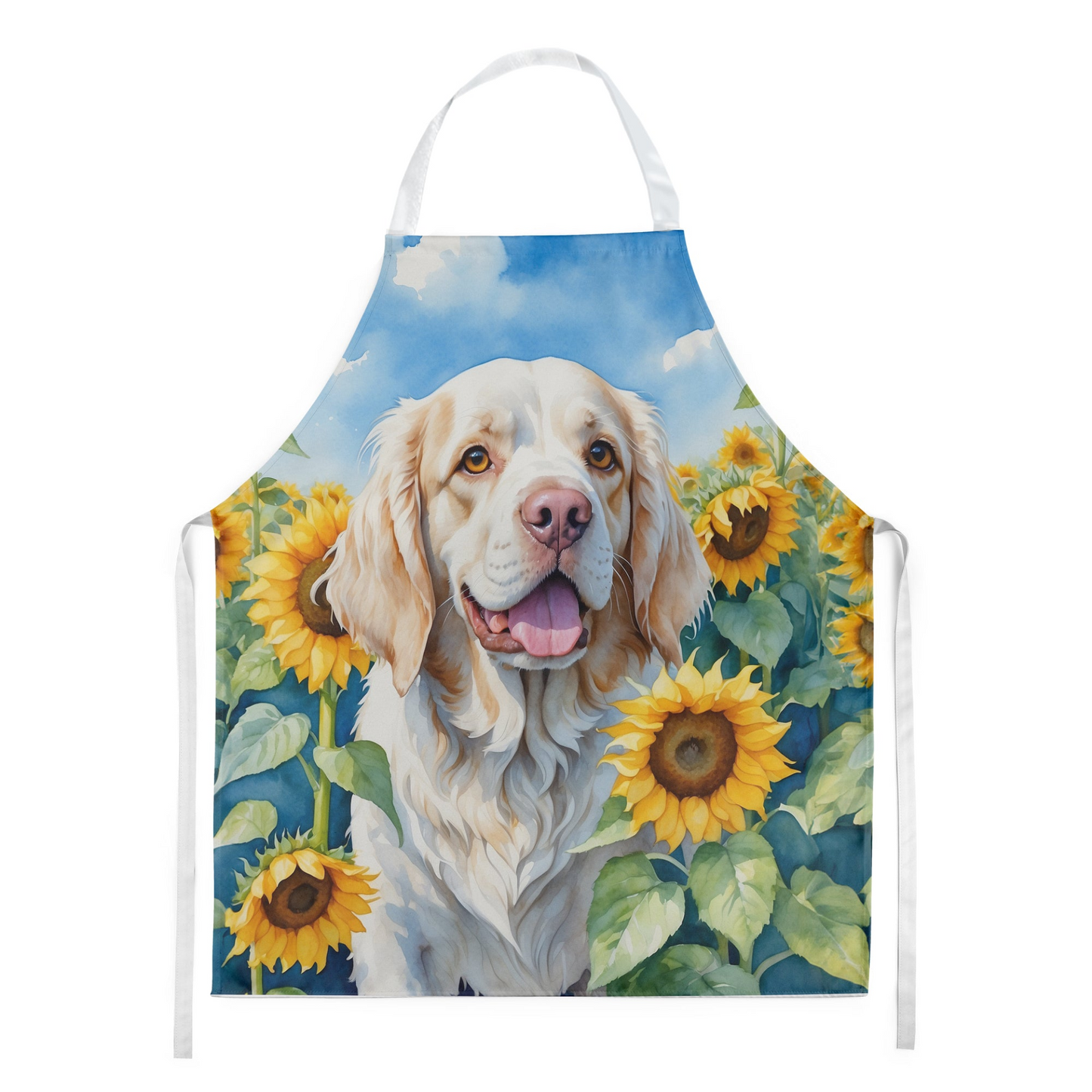 Clumber Spaniel in Sunflowers Apron