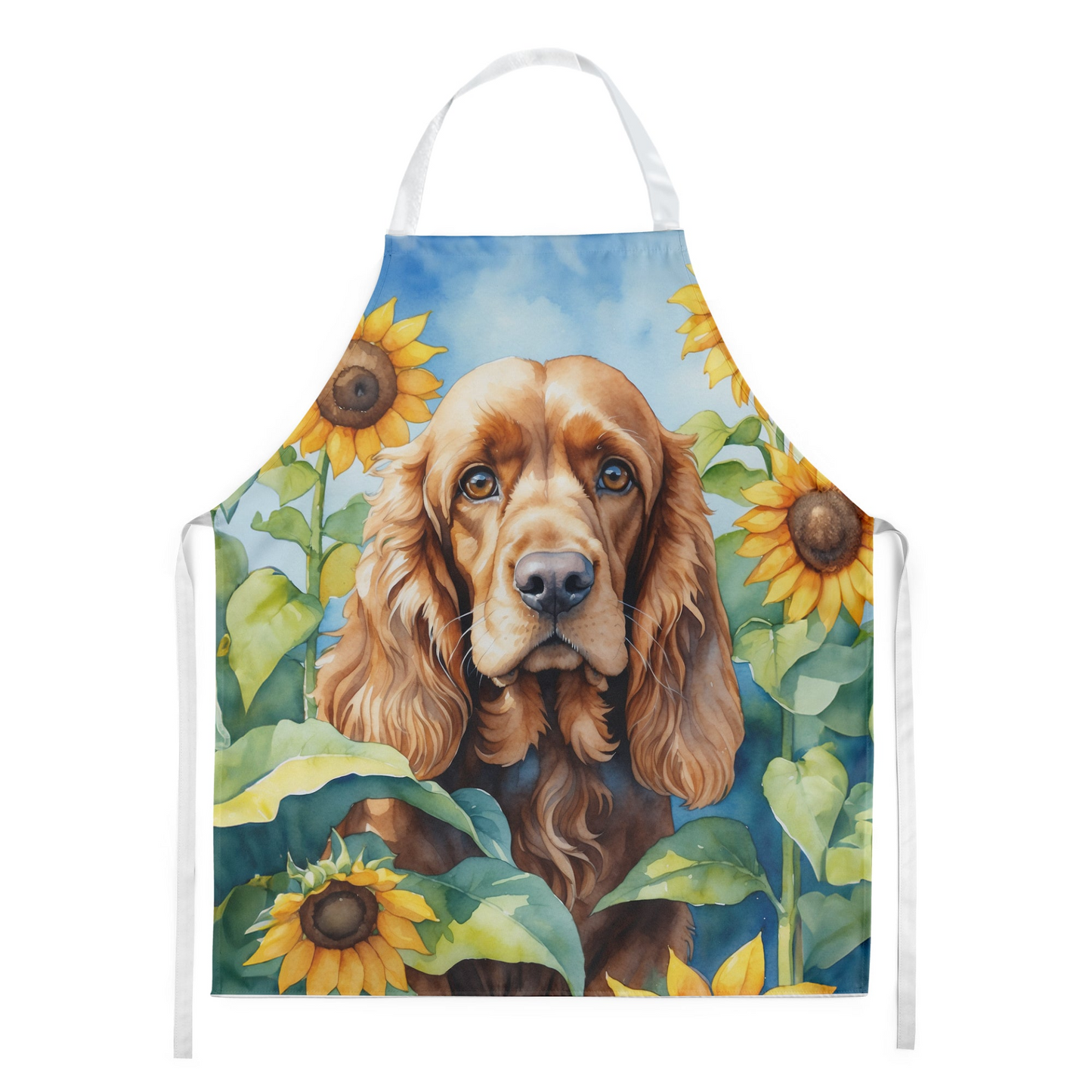 Cocker Spaniel in Sunflowers Apron