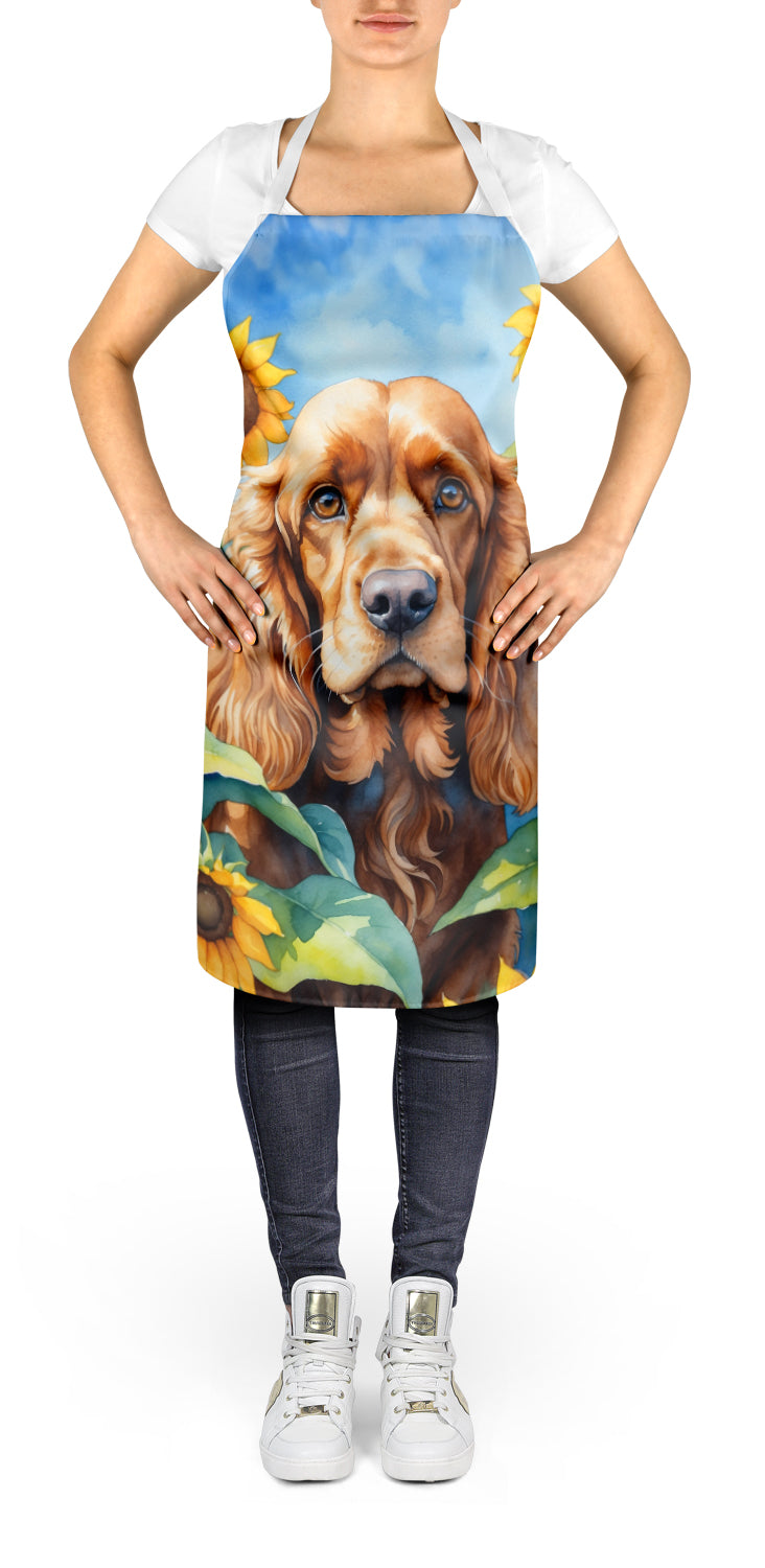 Cocker Spaniel in Sunflowers Apron