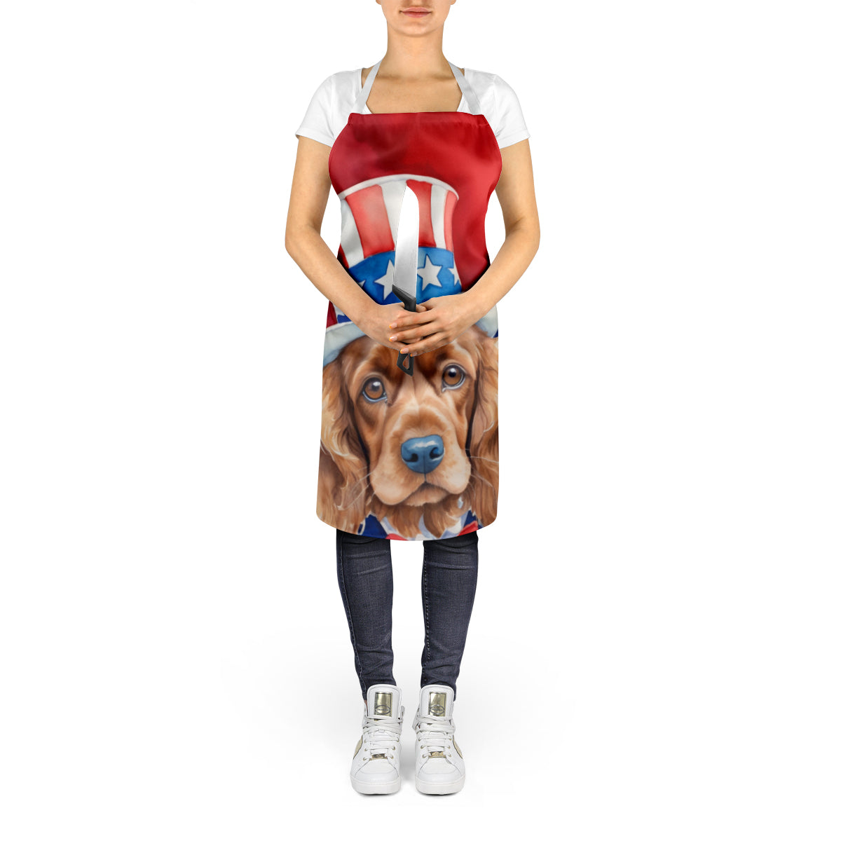 Cocker Spaniel Patriotic American Apron