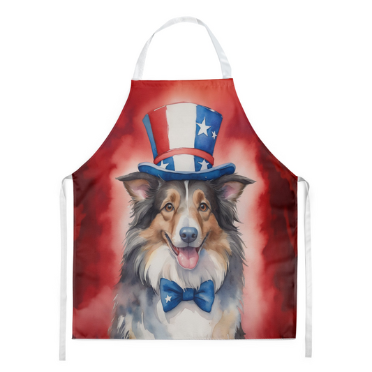 Collie Patriotic American Apron