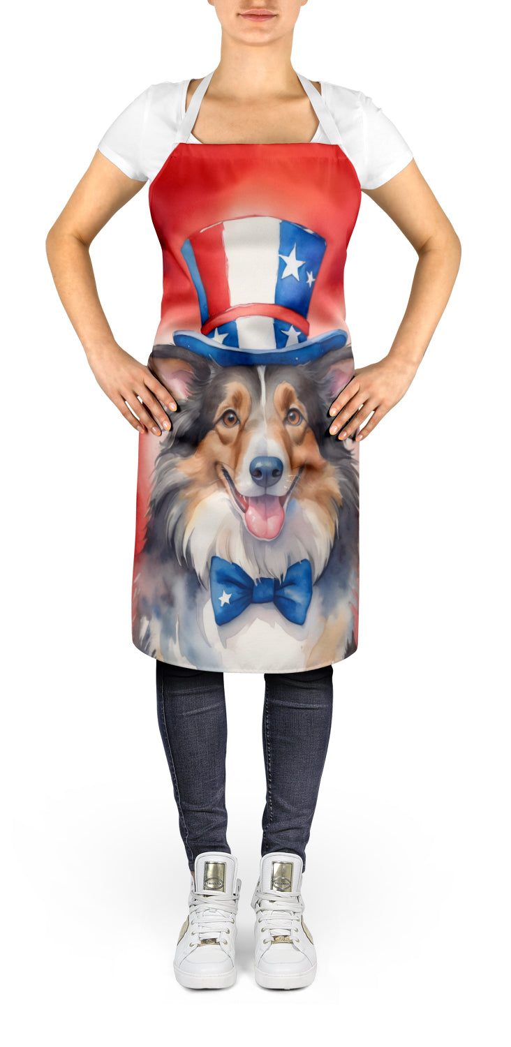 Collie Patriotic American Apron