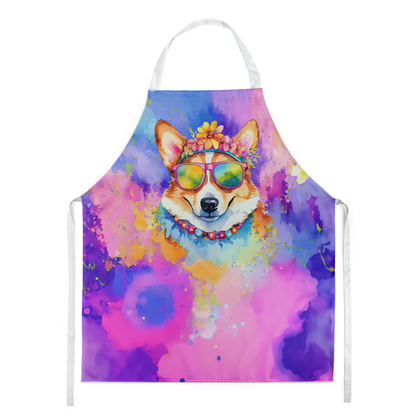 Corgi Hippie Dawg Apron