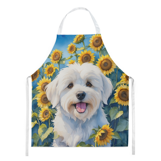 Coton de Tulear in Sunflowers Apron