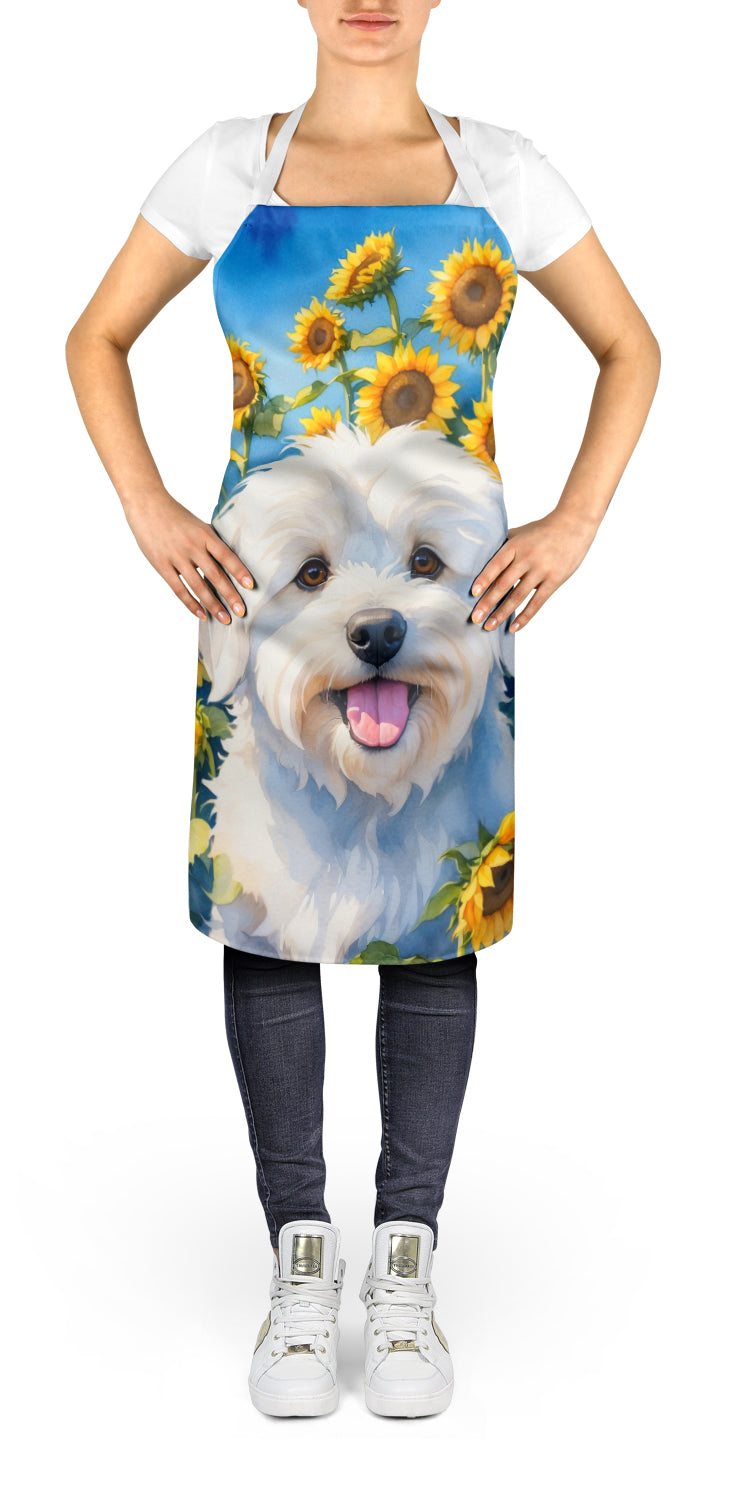 Coton de Tulear in Sunflowers Apron