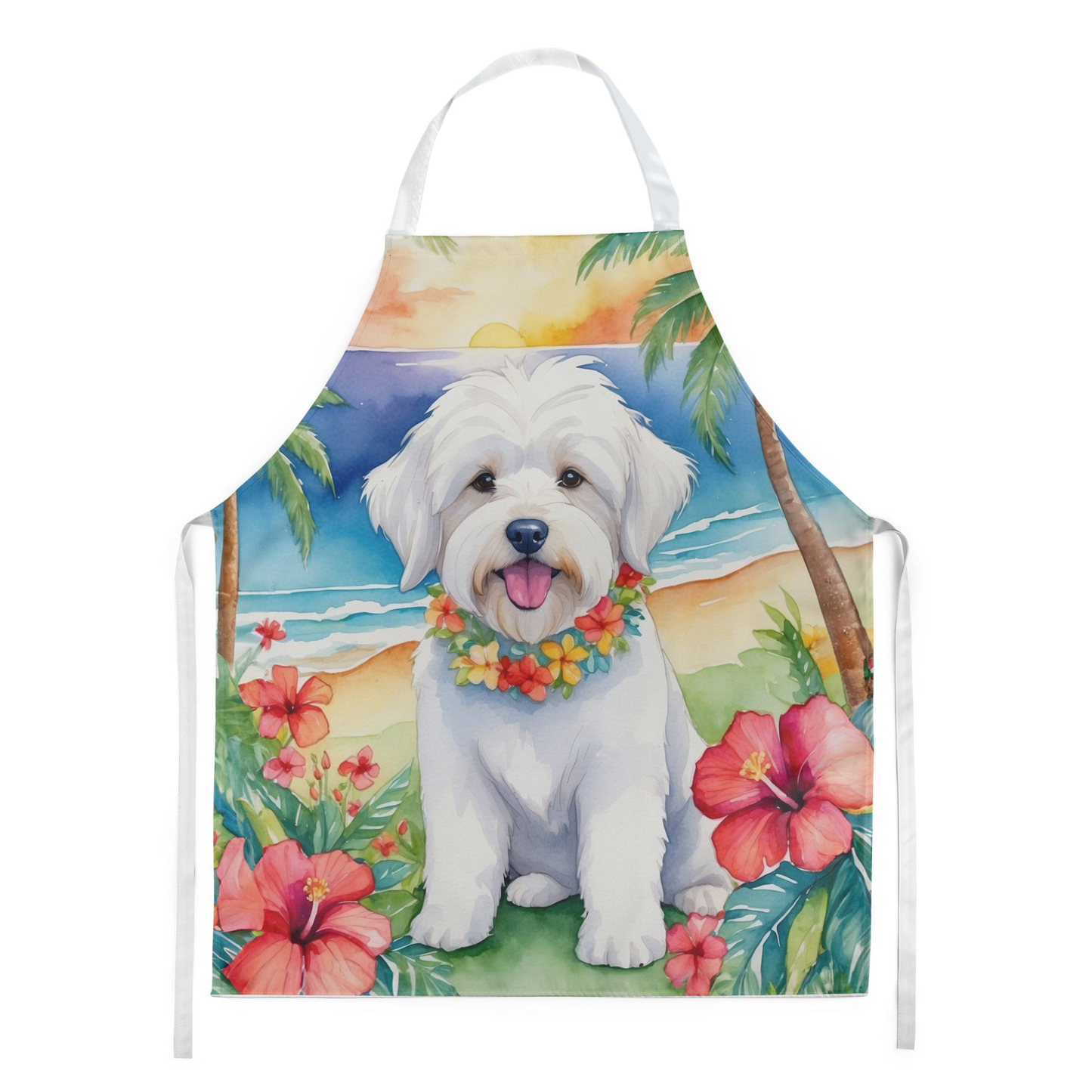 Coton de Tulear Luau Apron