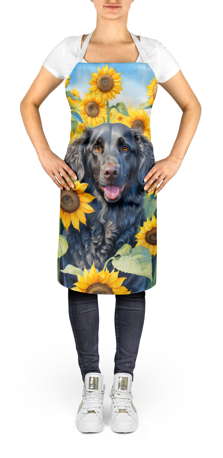 Curly-Coated Retriever in Sunflowers Apron