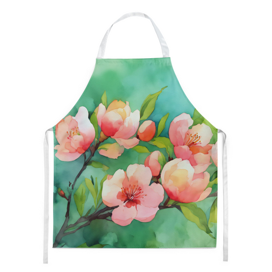 Delaware Peach Blossom in Watercolor Apron