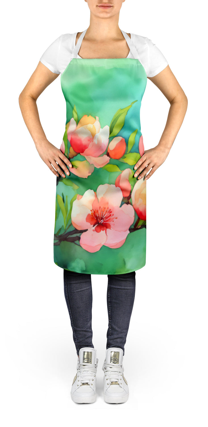 Delaware Peach Blossom in Watercolor Apron