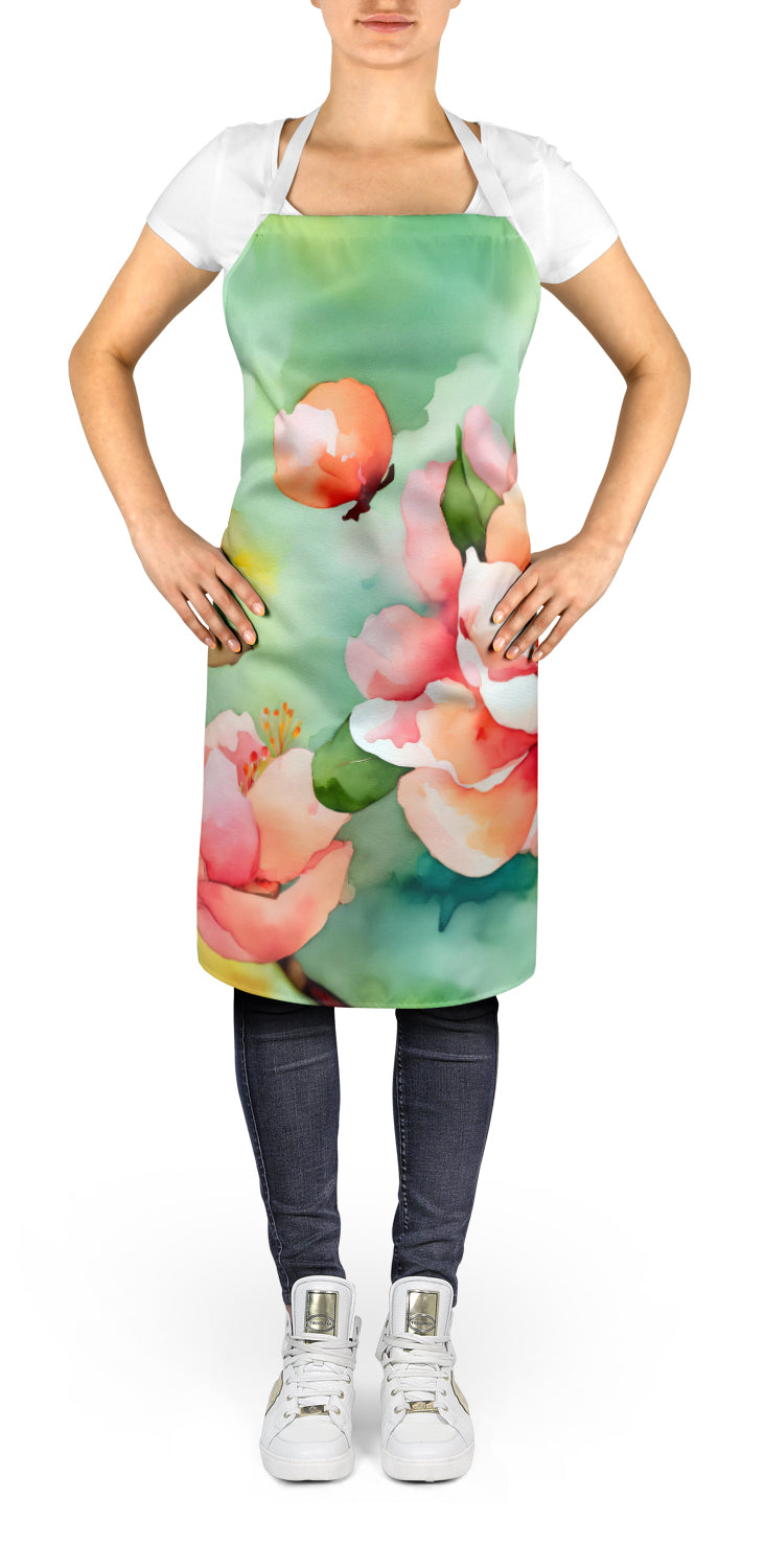 Delaware Peach Blossom in Watercolor Apron