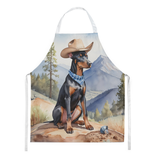 Doberman Pinscher Cowboy Welcome Apron