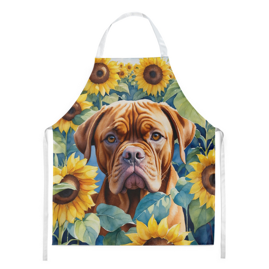 Dogue de Bordeaux in Sunflowers Apron