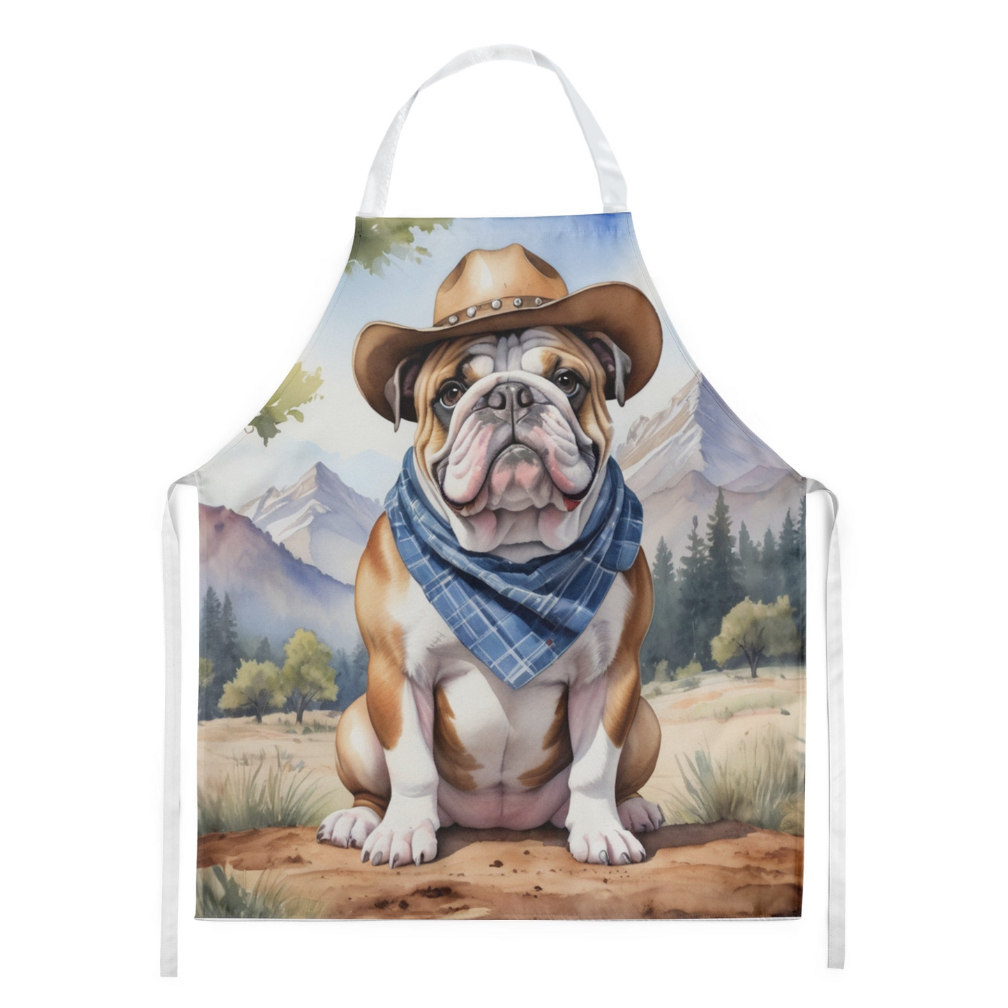 English Bulldog Cowboy Welcome Apron