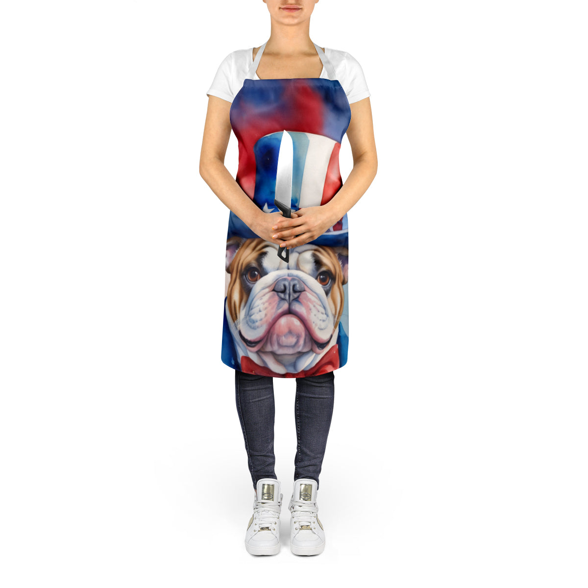 English Bulldog Patriotic American Apron