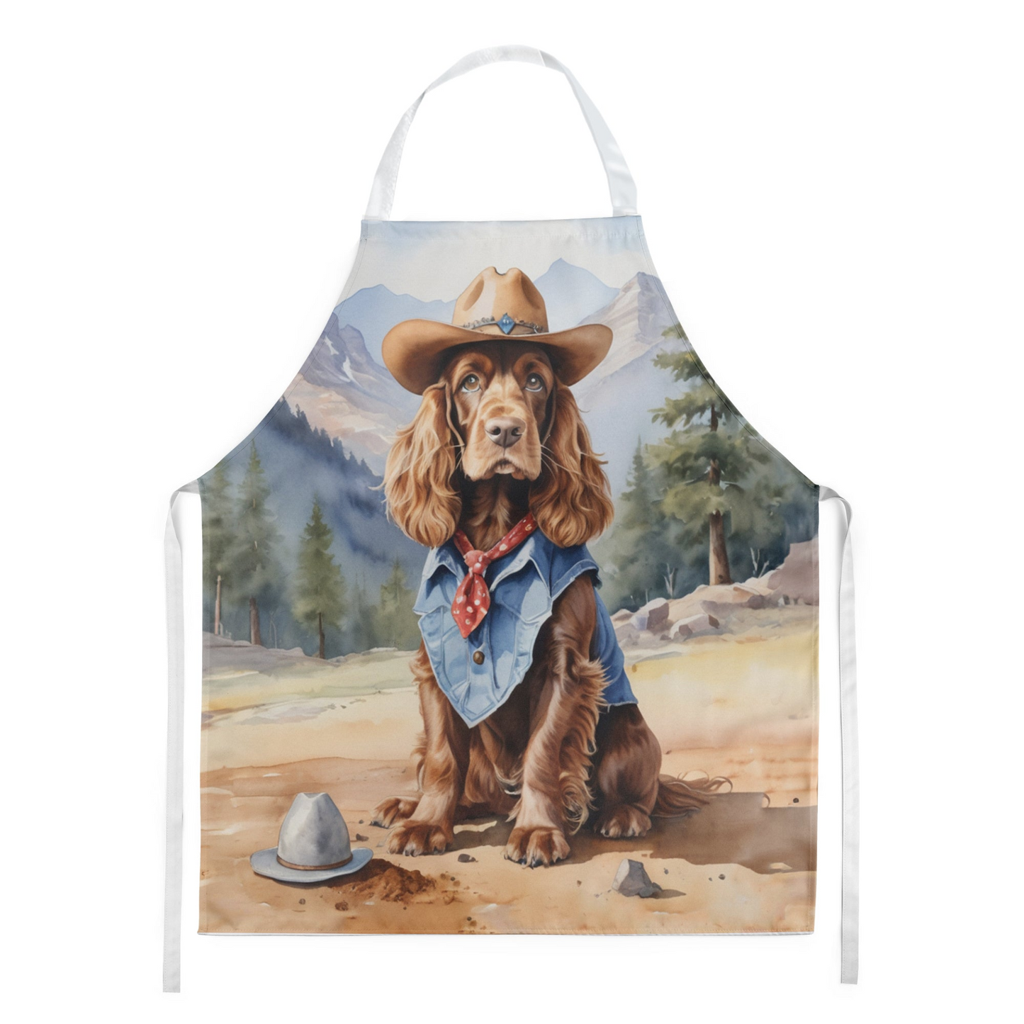 English Cocker Spaniel Cowboy Welcome Apron