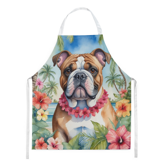 English Bulldog Luau Apron