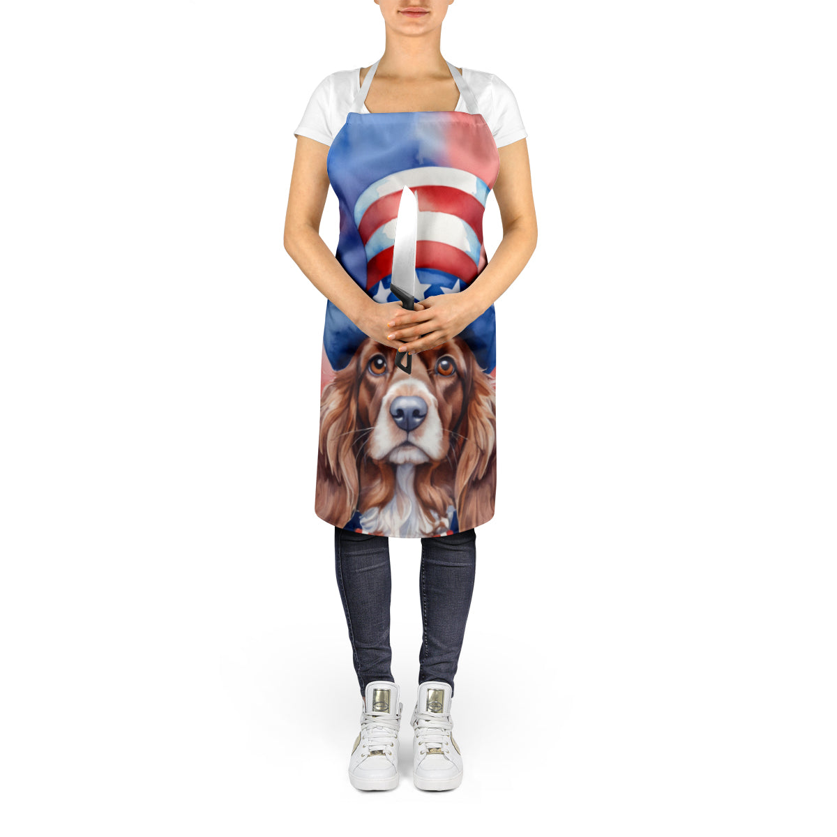 English Cocker Spaniel Patriotic American Apron