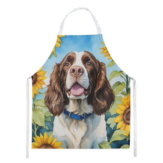 English Springer Spaniel in Sunflowers Apron