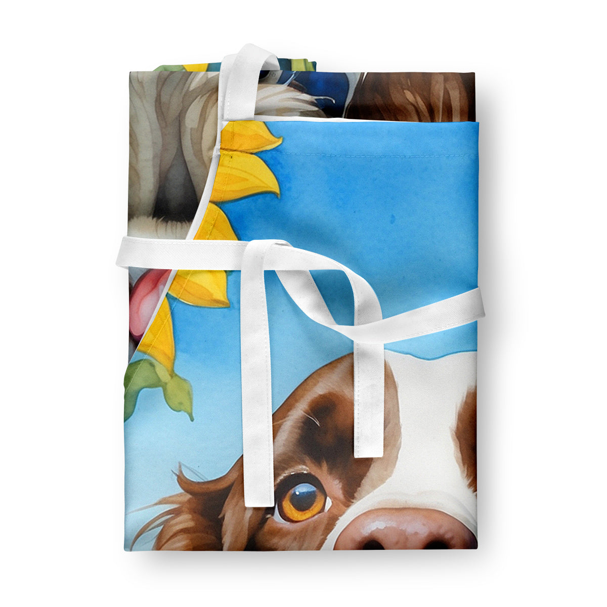 English Springer Spaniel in Sunflowers Apron