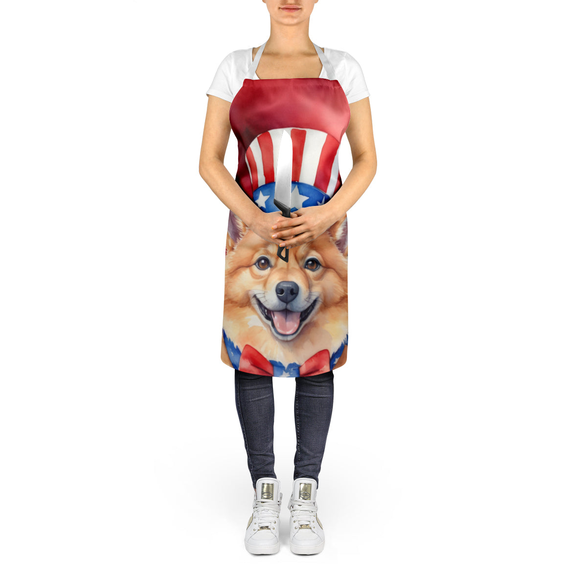 Finnish Spitz Patriotic American Apron