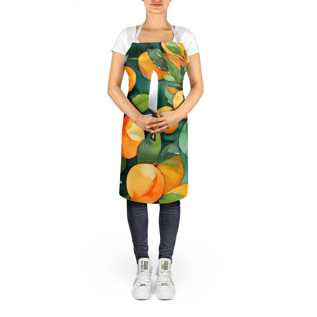 Florida Orange Blossom in Watercolor Apron