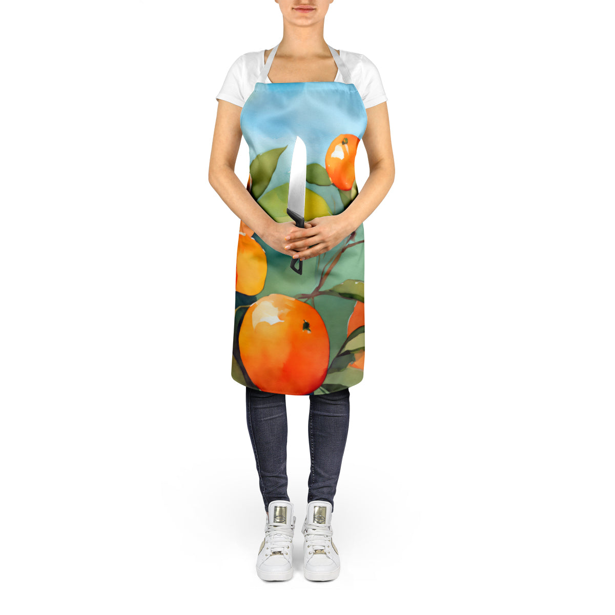 Florida Orange Blossom in Watercolor Apron