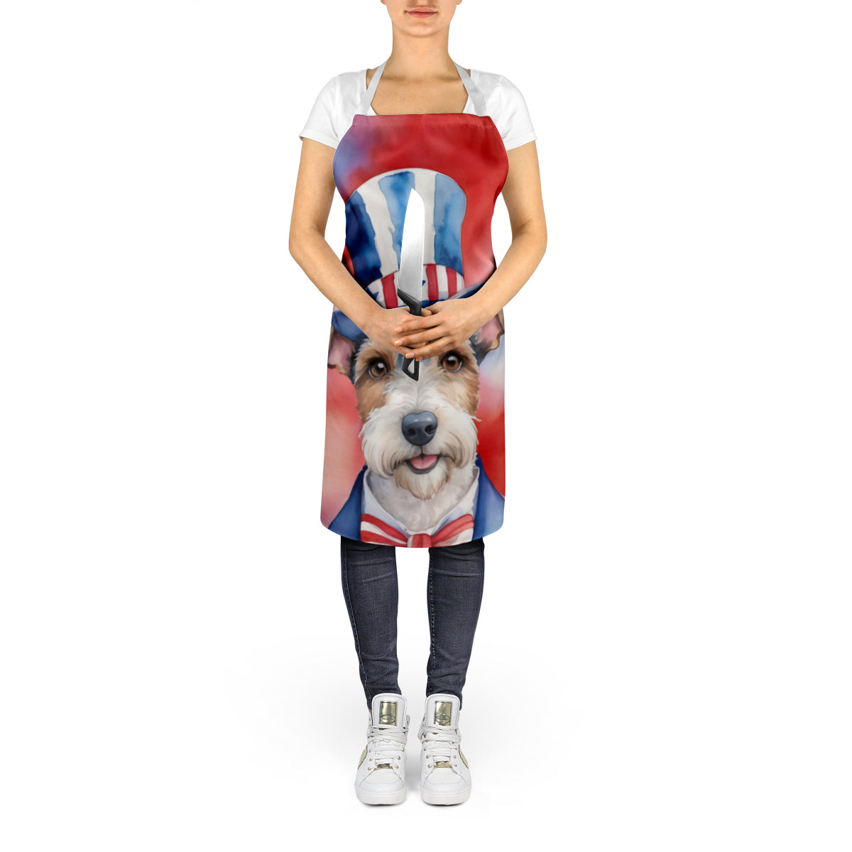 Fox Terrier Patriotic American Apron