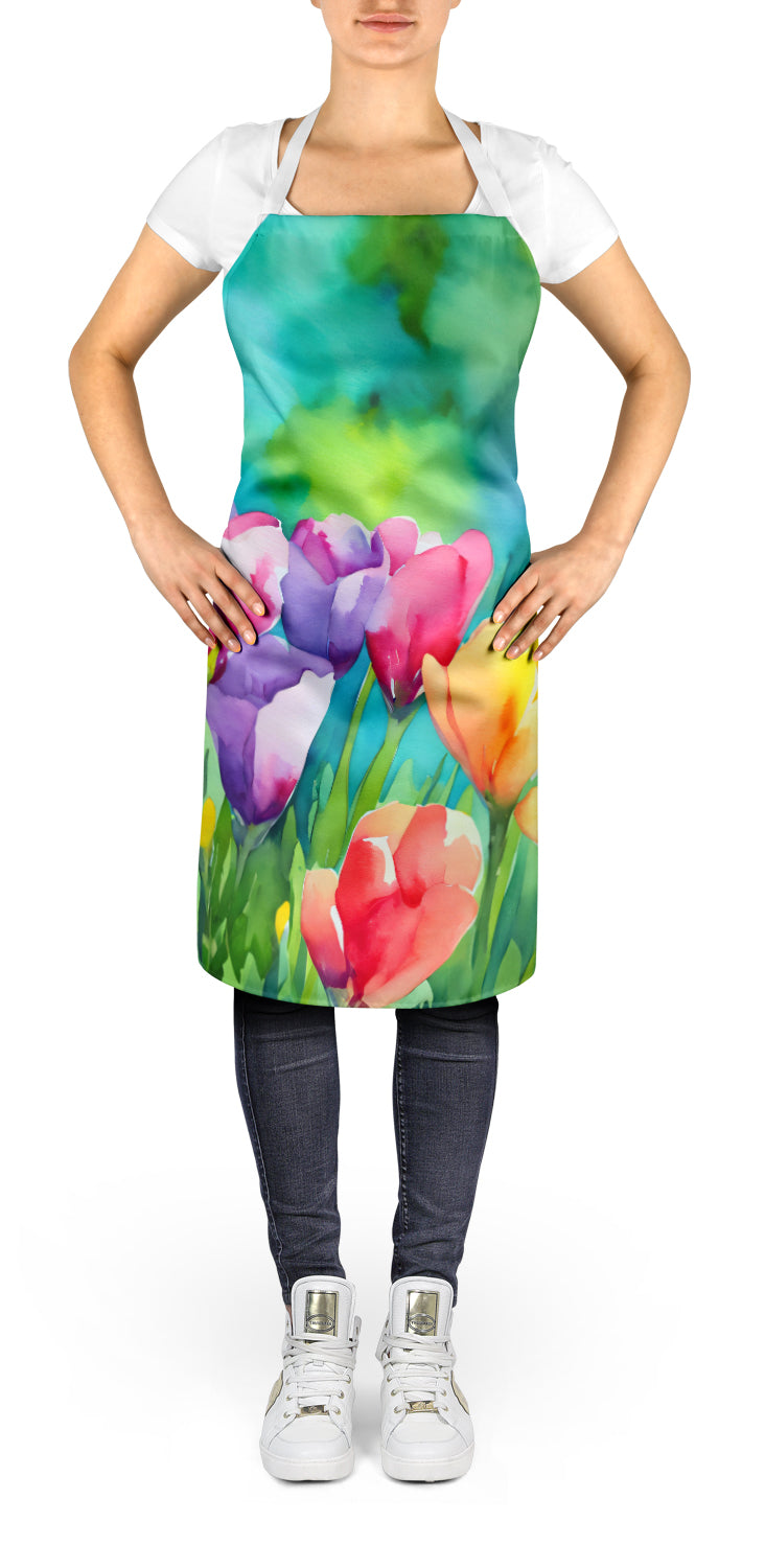 Freesias in Watercolor Apron