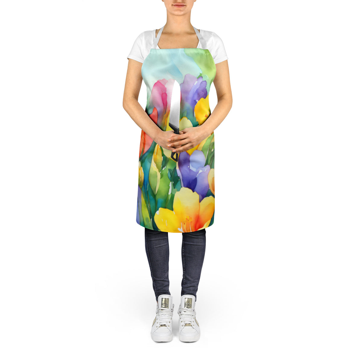 Freesias in Watercolor Apron