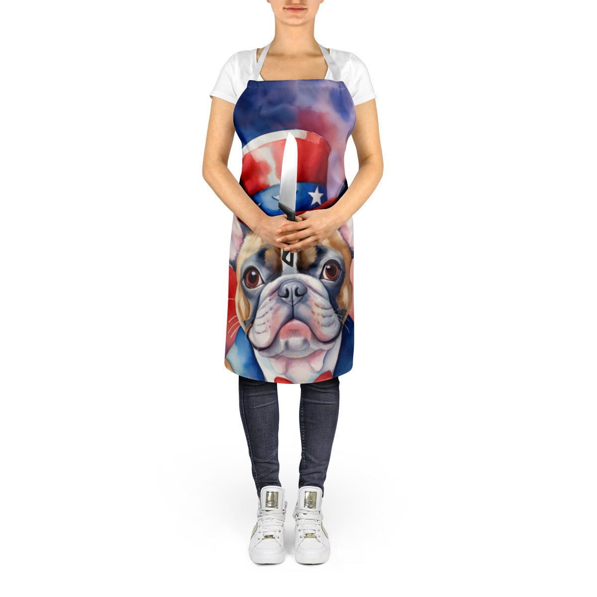 French Bulldog Patriotic American Apron