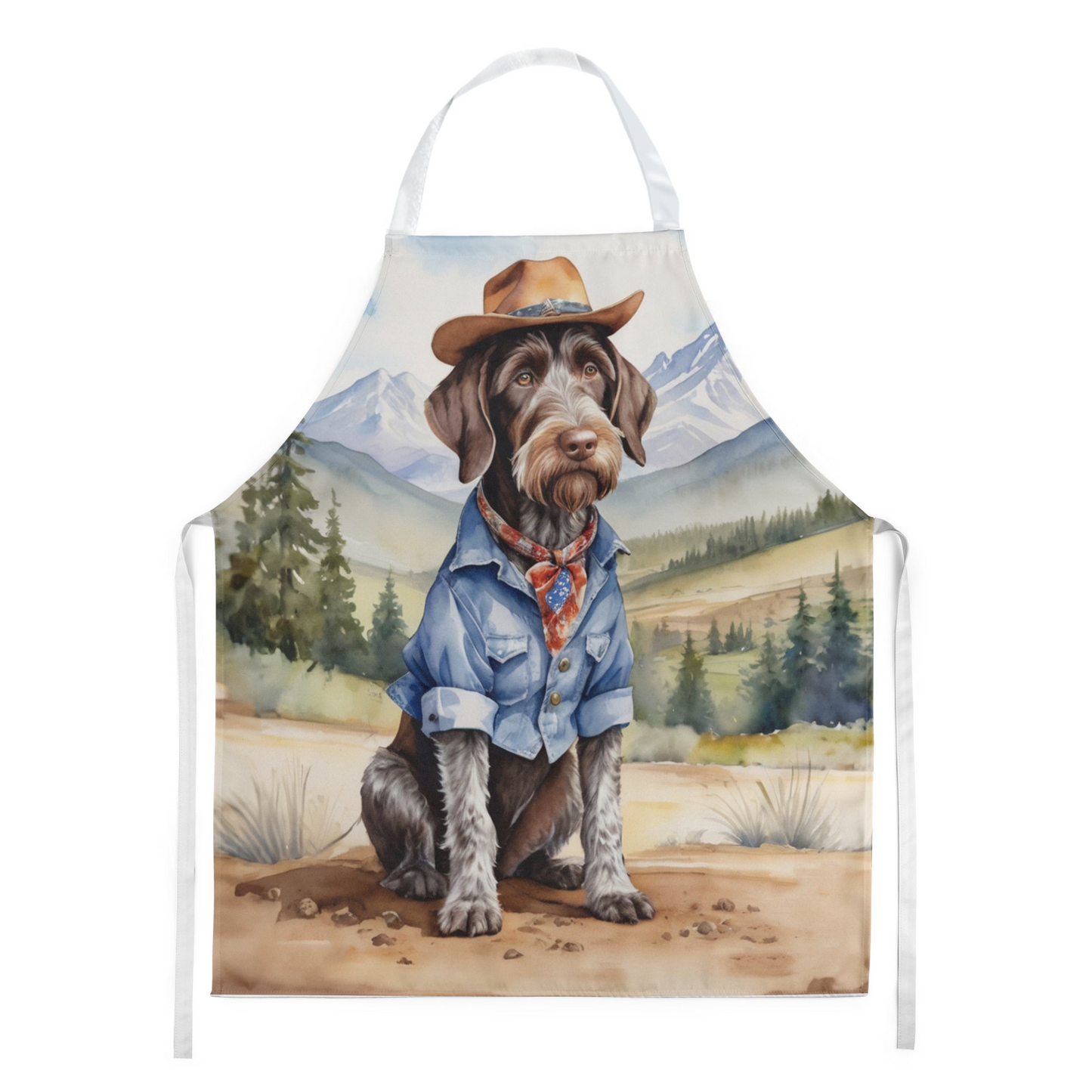 German Wirehaired Pointer Cowboy Welcome Apron