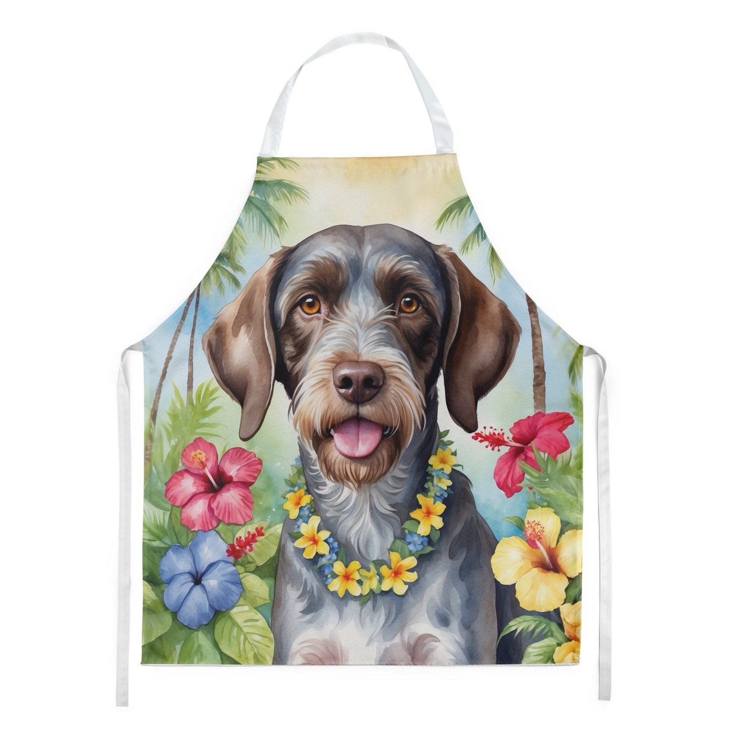 German Wirehaired Pointer Luau Apron