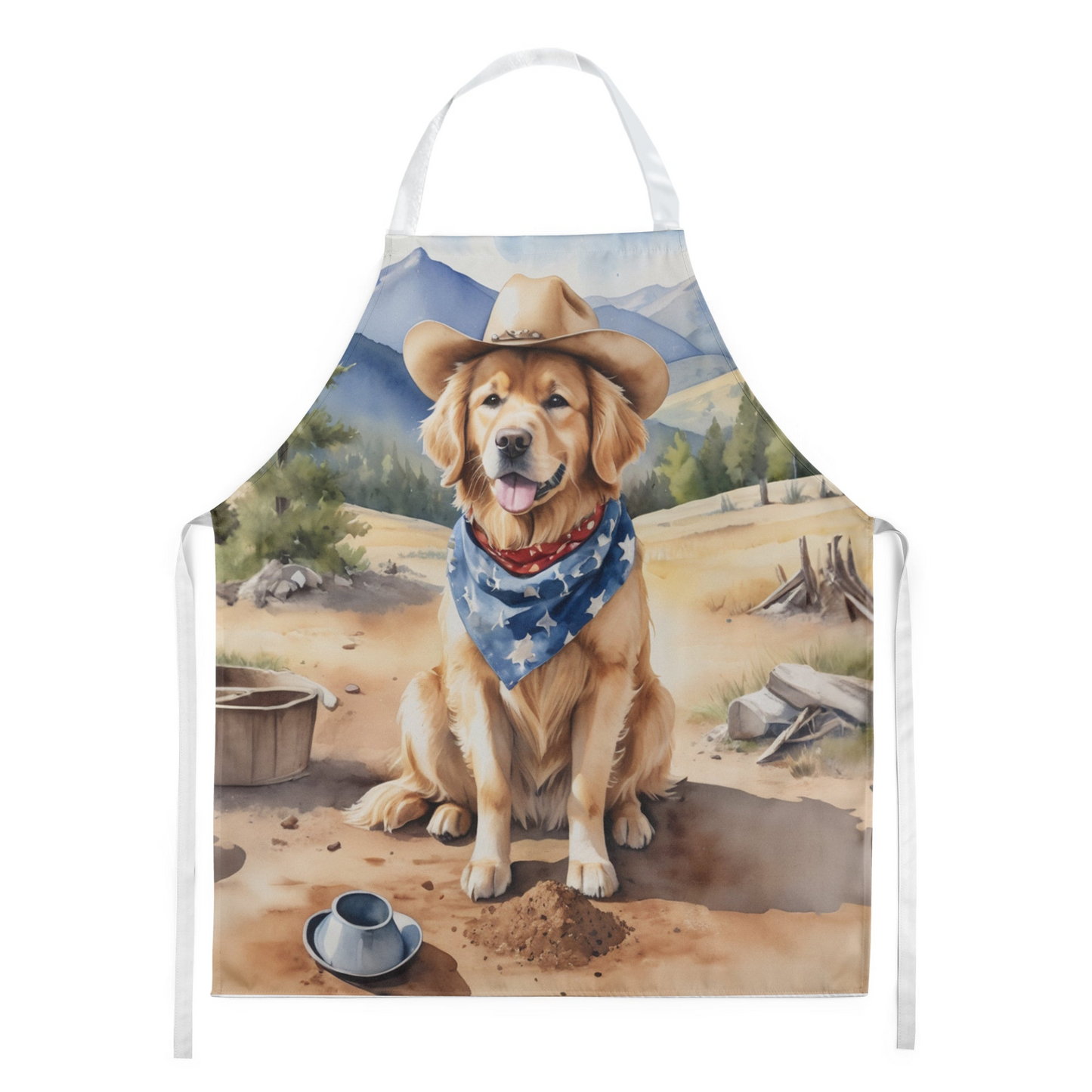 Golden Retriever Cowboy Welcome Apron