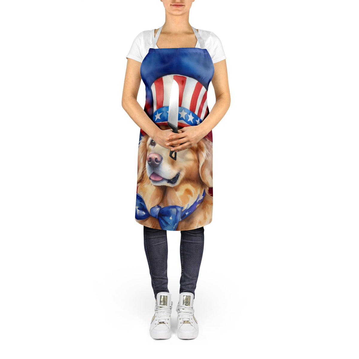 Golden Retriever Patriotic American Apron