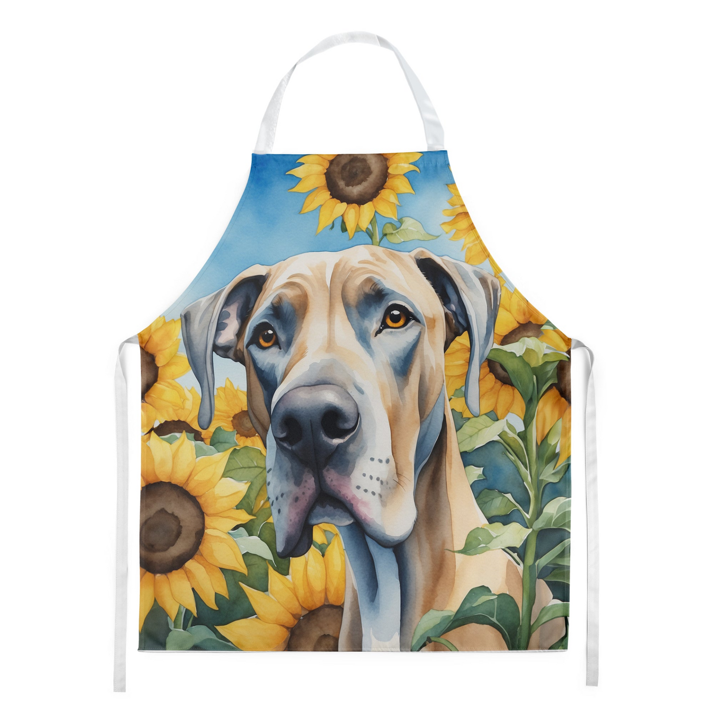 Great Dane in Sunflowers Apron