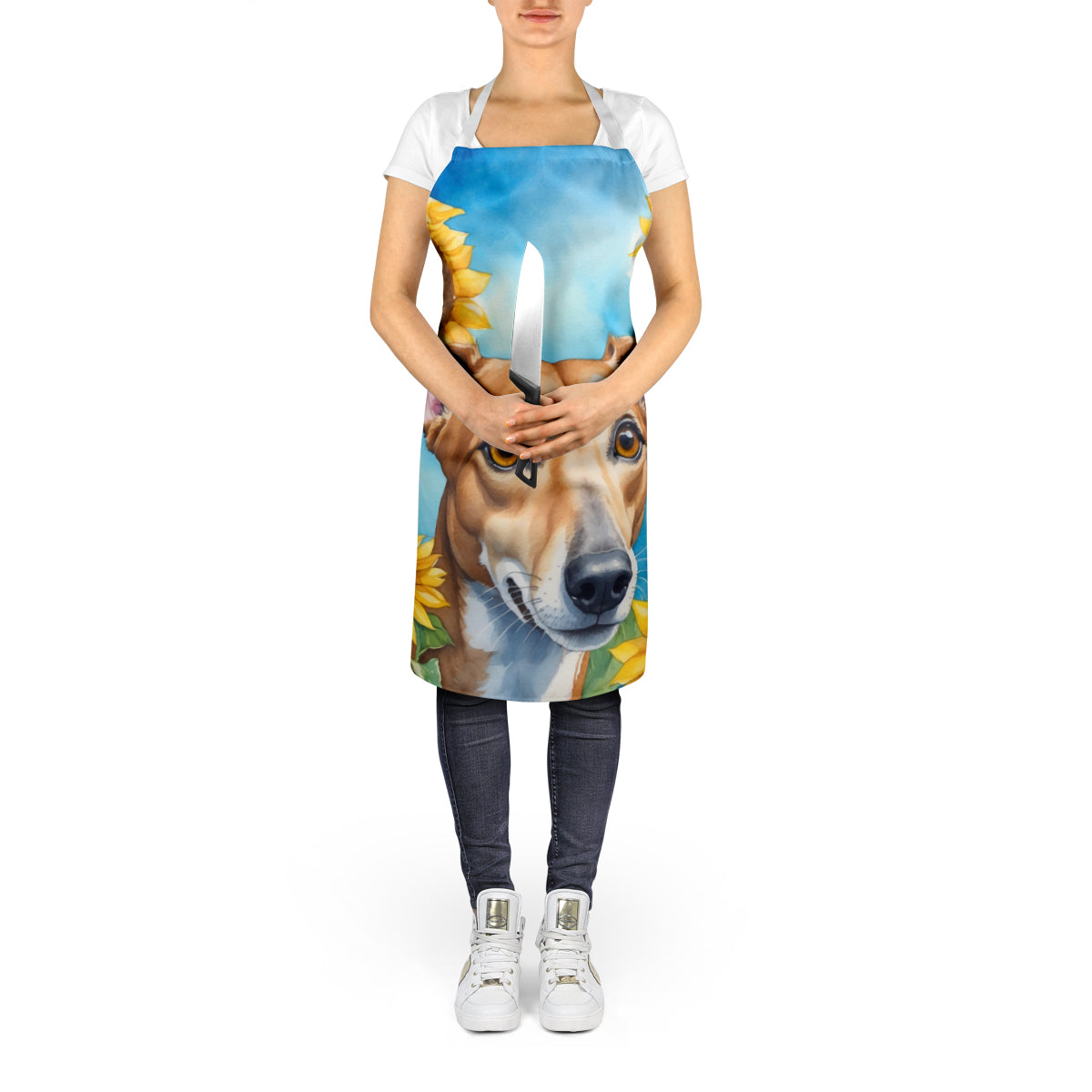 Greyhound in Sunflowers Apron