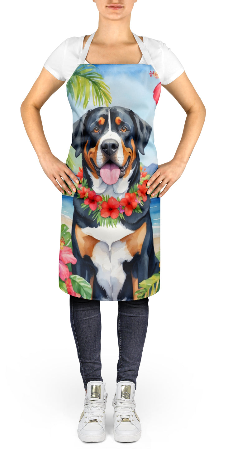 Greater Swiss Mountain Dog Luau Apron