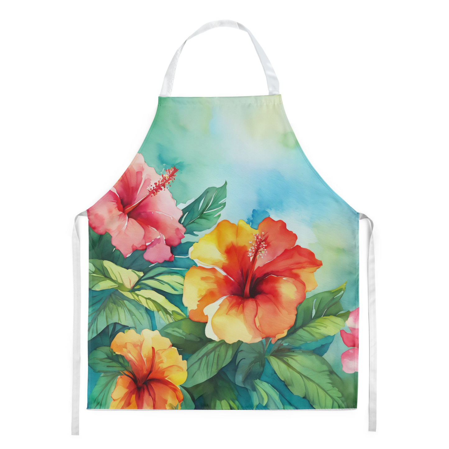 Hawaii Hawaiian Hibiscus in Watercolor Apron