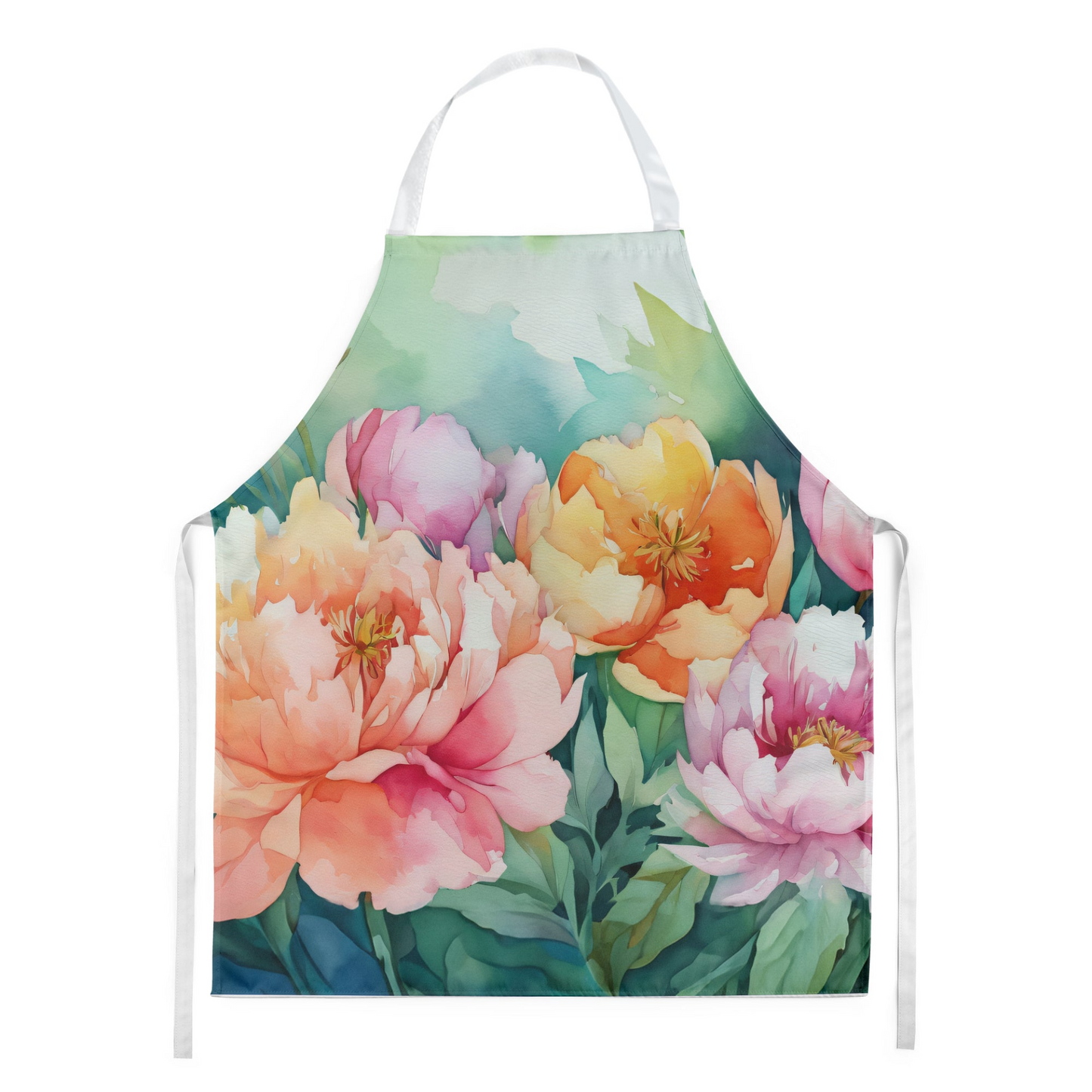 Indiana Peonies in Watercolor Apron