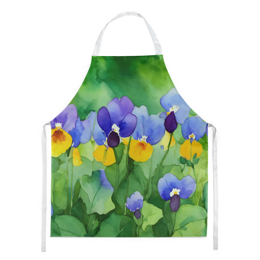 Illinois Violet in Watercolor Apron