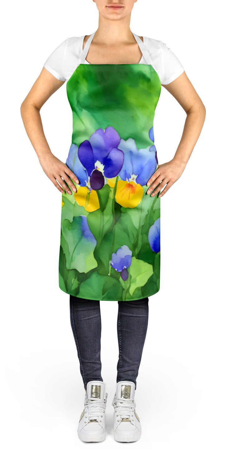 Illinois Violet in Watercolor Apron