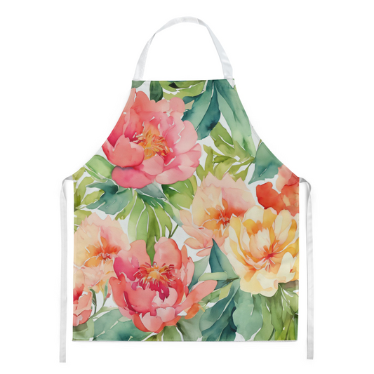 Indiana Peonies in Watercolor Apron