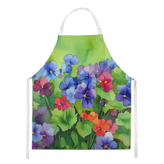 Illinois Violet in Watercolor Apron