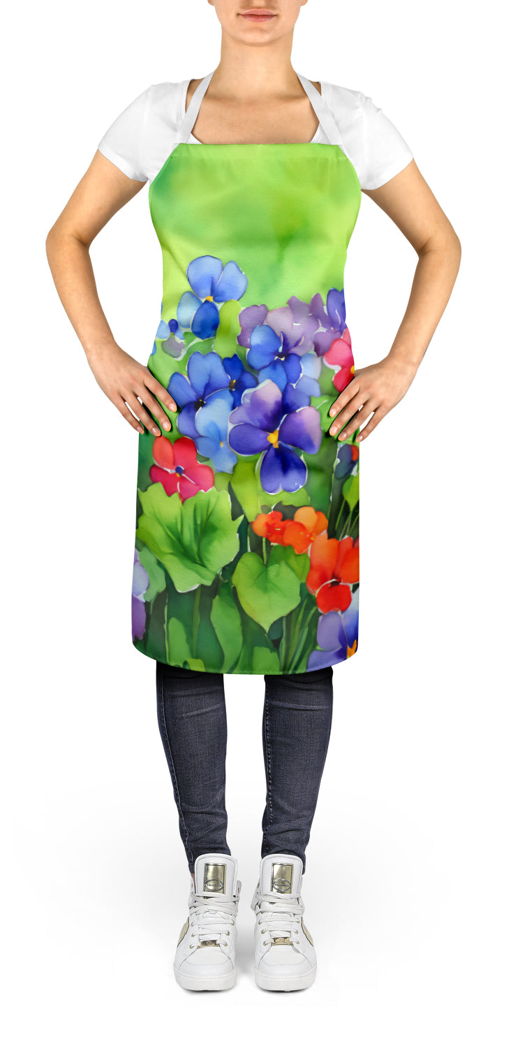 Illinois Violet in Watercolor Apron